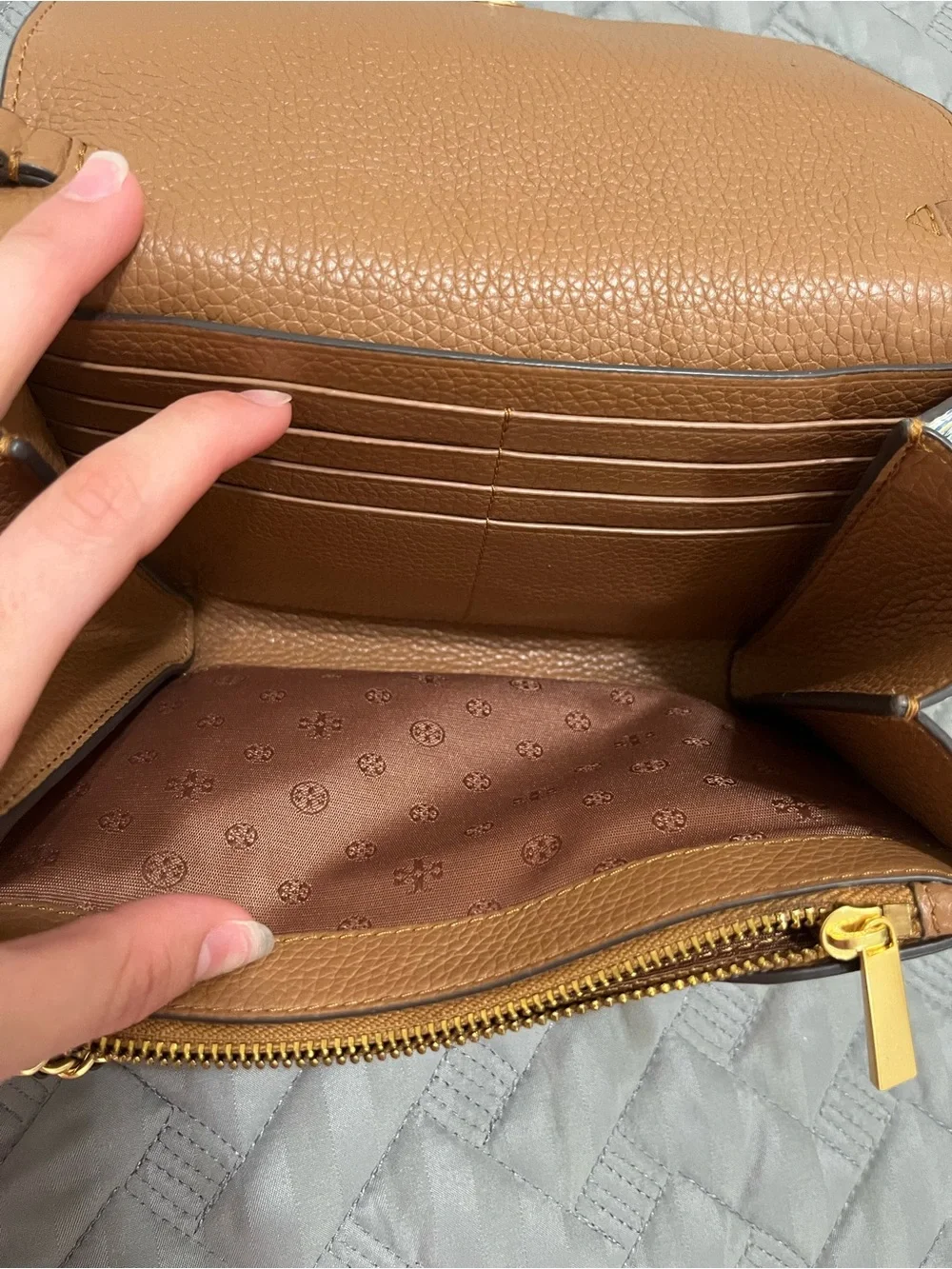 Tory Burch Yellow Floral Leather Crossbody with Gold Logo